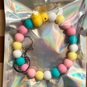 Wristlet Keychain Silicone Beads w/Duck